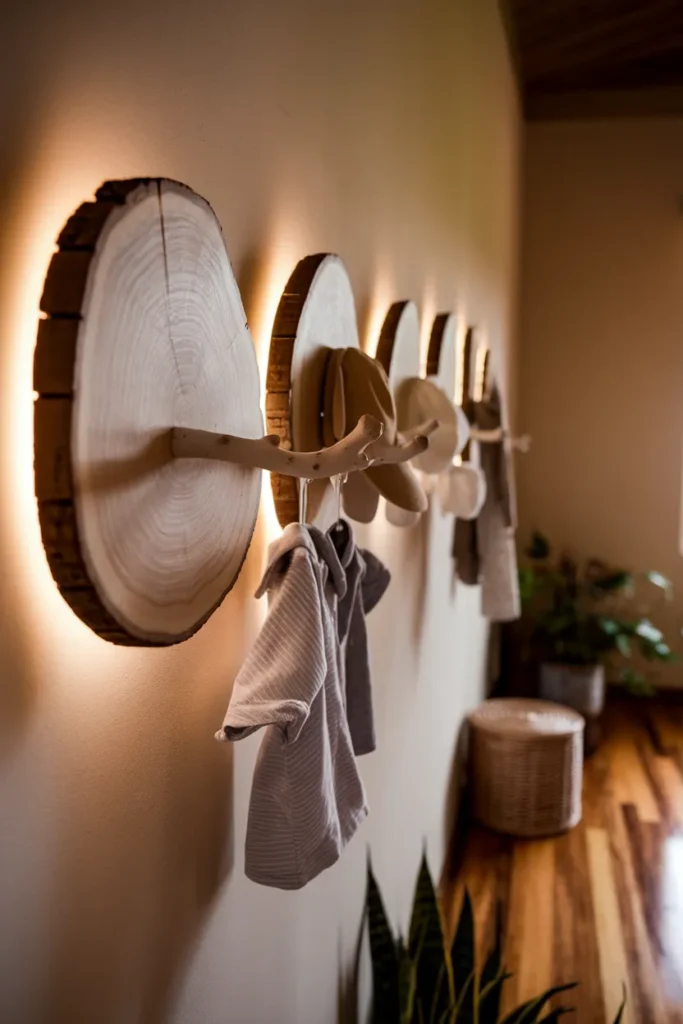 DIY Wall Hooks from Natural Wood