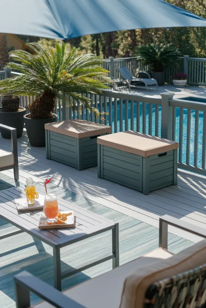 Deck Storage Boxes with Seating Top