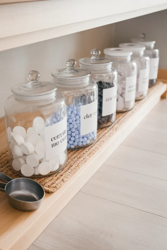 Decorative Jars and Labels for a Clean Look