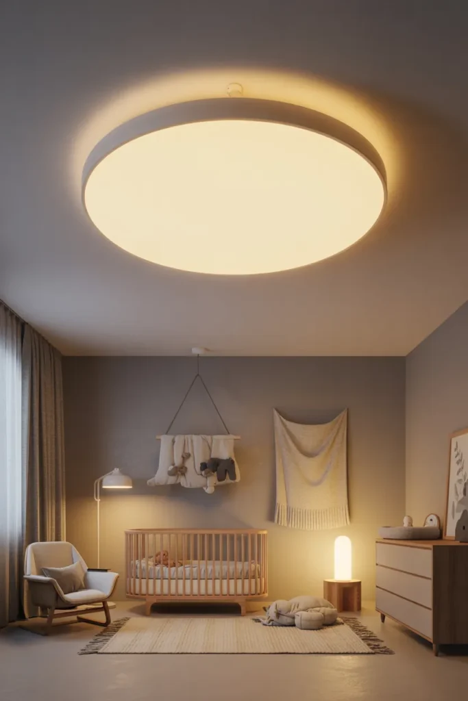 19 Nursery Lighting Ideas That Instantly Turn Baby Rooms Into Cozy Wonderlands 8 Dimmable Ceiling Light for Everyday Ease