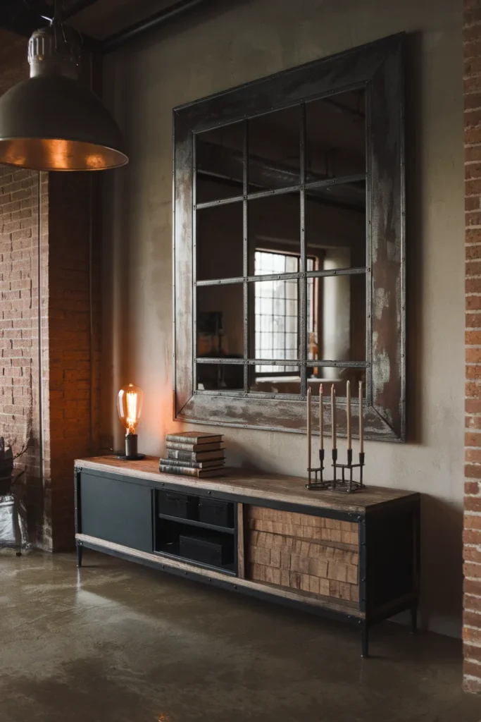 Vintage Mirrors Ideas That Transform Empty Walls Into Pure Magic 15 Distressed Metal Frame Mirror with Industrial Edge