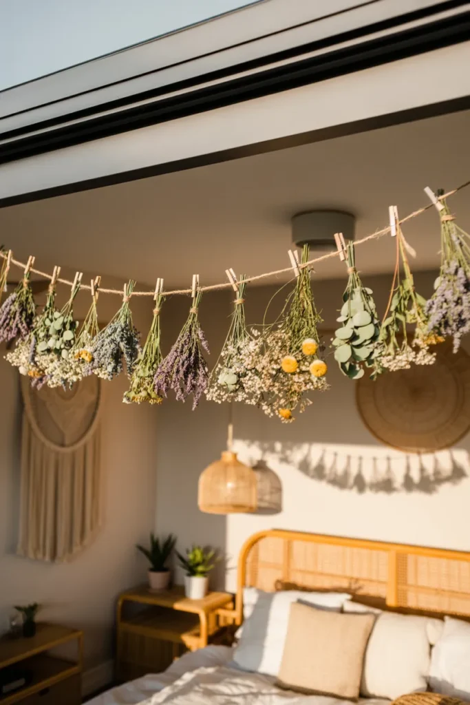 Dried Flower Garland Wall Line