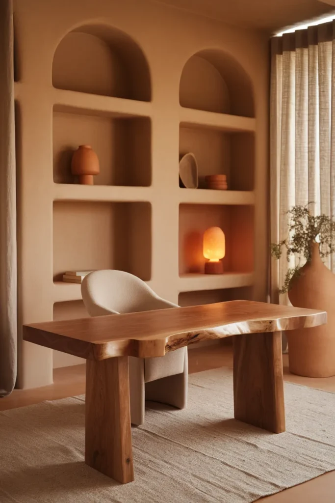 20 Modern Home Office Ideas That Make Working from Home Feel Luxurious 14 Earth-Tone Modern Workspace