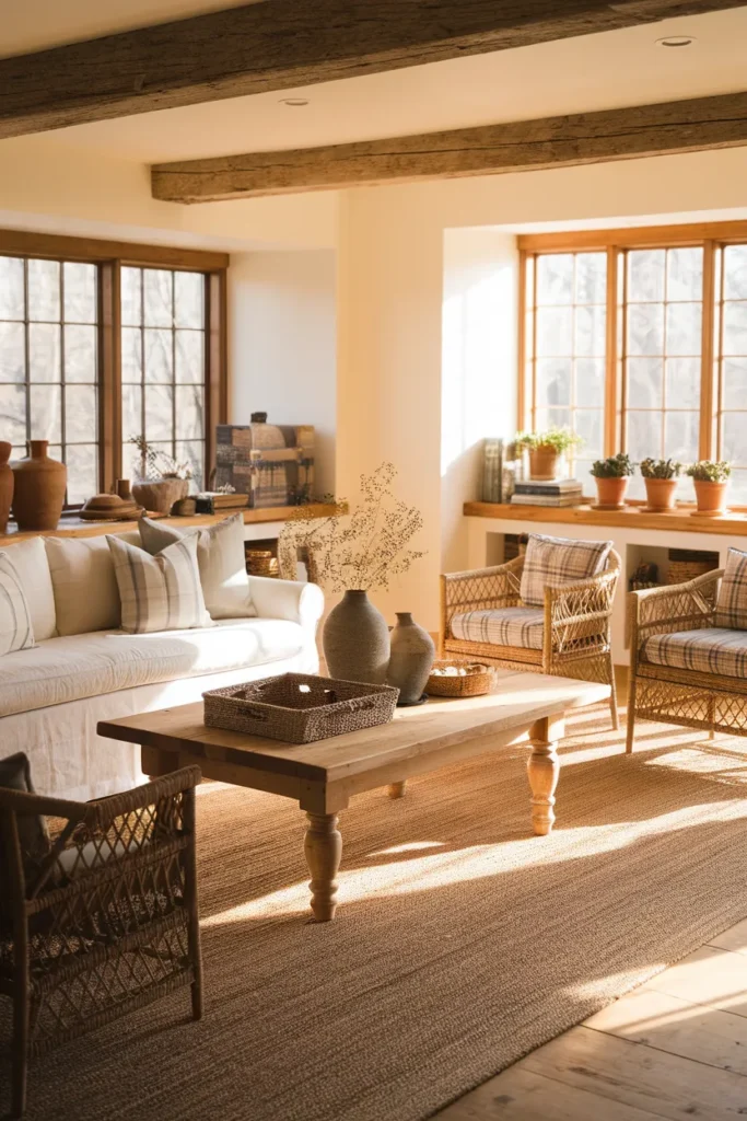 Earthy Farmhouse Comfort With Rustic Layers