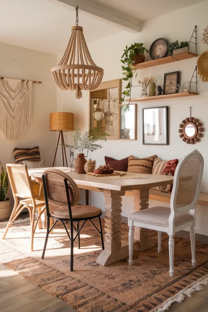 Eclectic Boho Charm with Mix and Match Seating