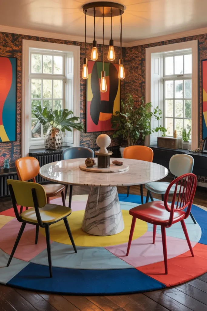 Eclectic Round Dining Room Inspiration