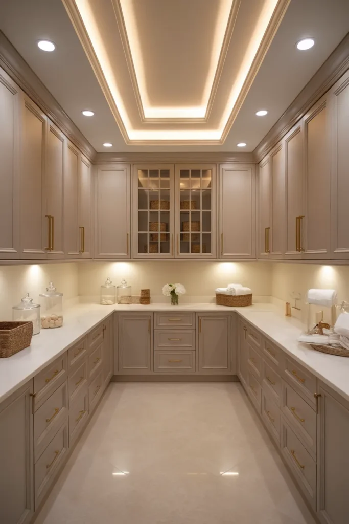 Elegant Neutral Laundry Space