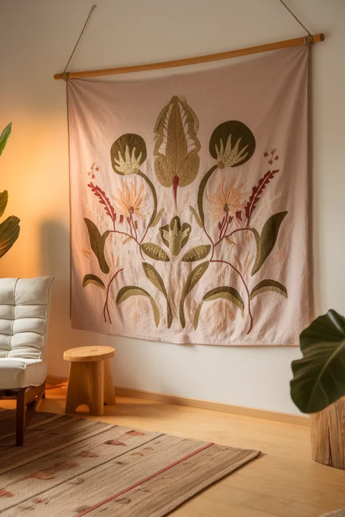 Embroidered Fabric Wall Tapestries