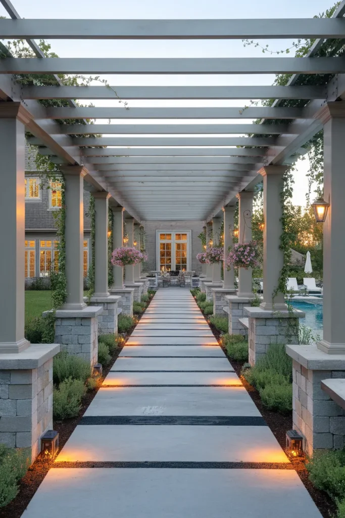 23 Modern Pergola Ideas That Instantly Upgrade Your Outdoor Living Space 24 Extended Pergola Walkway