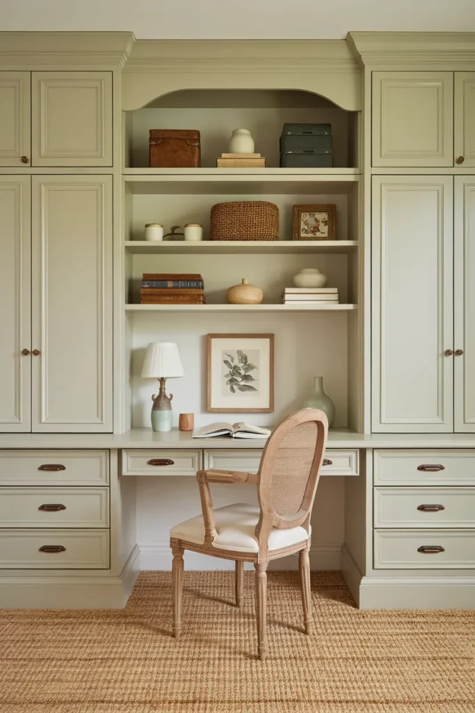 Farmhouse Hutch Desk with Hidden Storage