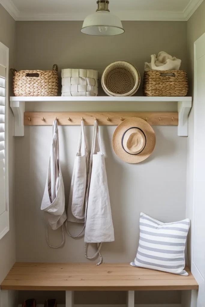 Farmhouse Peg Rail Wall Organizer
