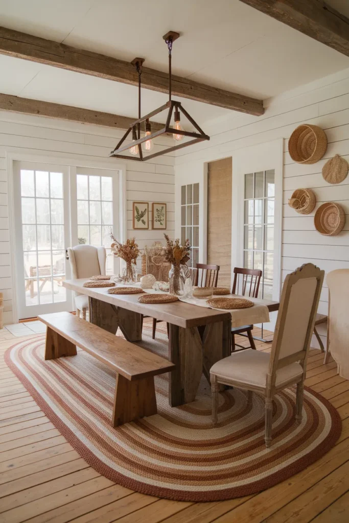 Farmhouse Warmth with Braided Rugs