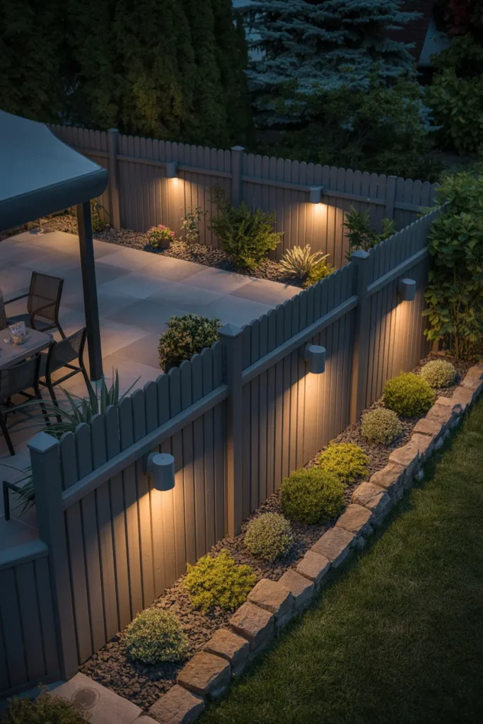 Fence-Mounted Downlights for Ambient Borders