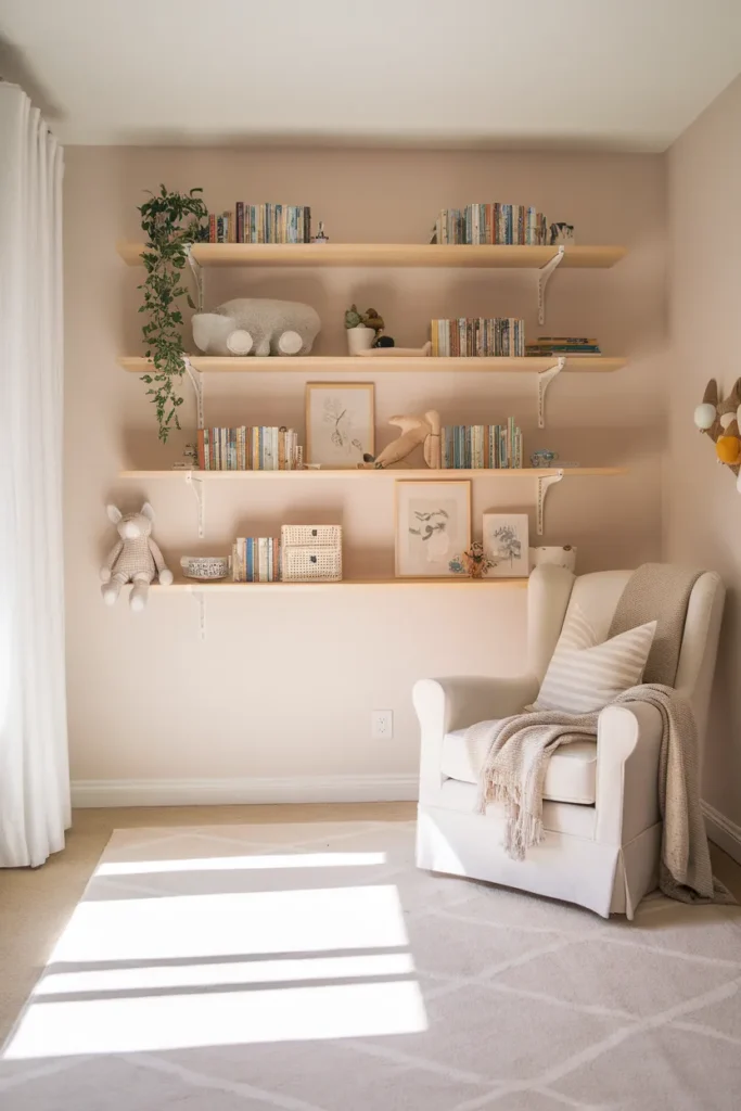 Floating Bookshelves for Airy Charm