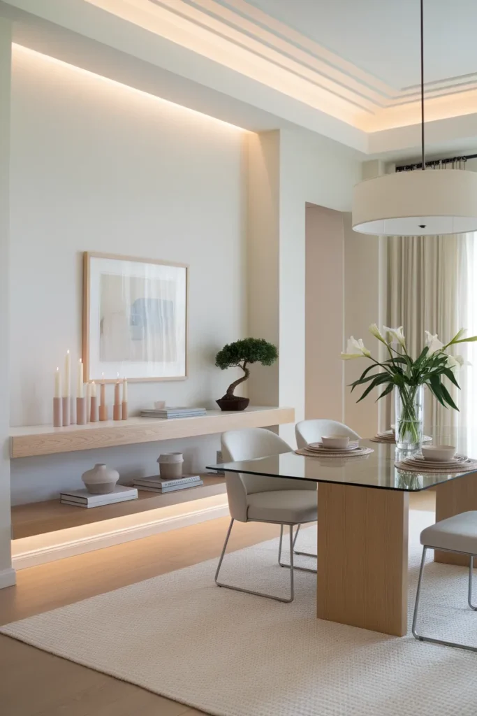 Floating Console With Decorative Accents