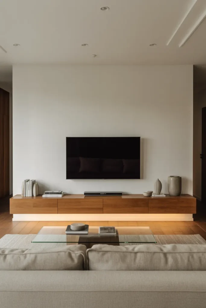 Floating Media Console with Accent Lighting