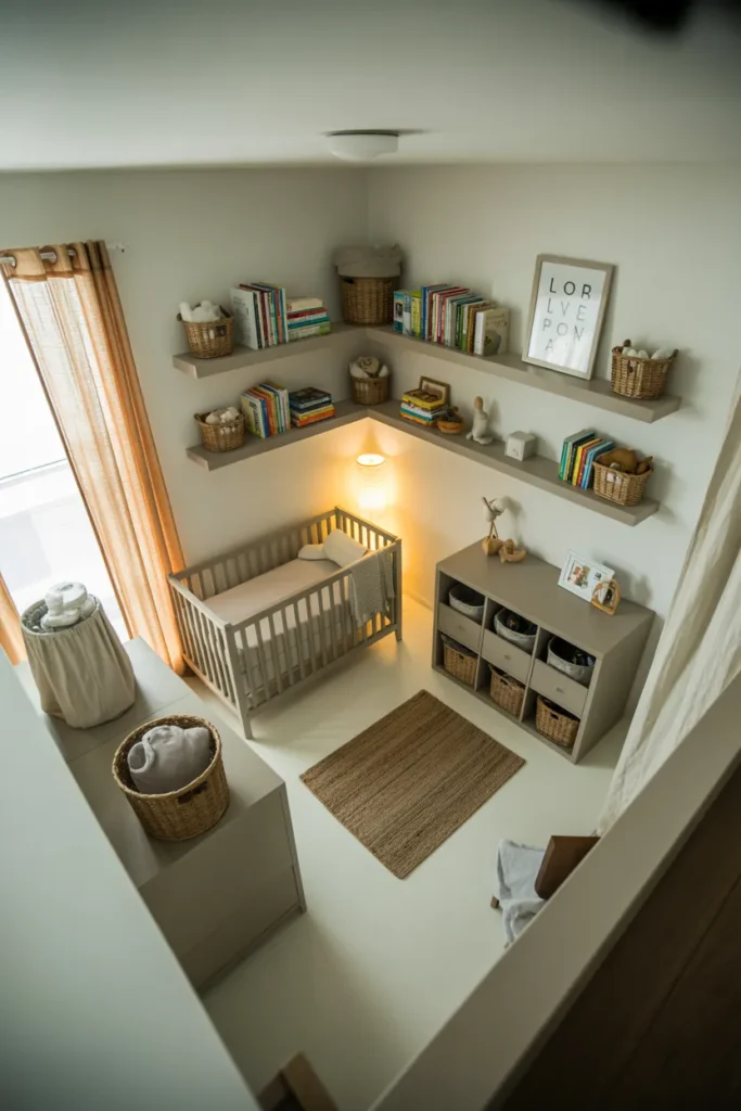 Floating Shelves and Hidden Storage