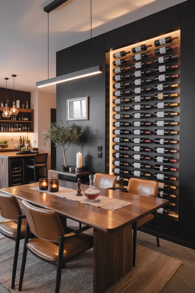 Floating Wine Racks as Functional Art