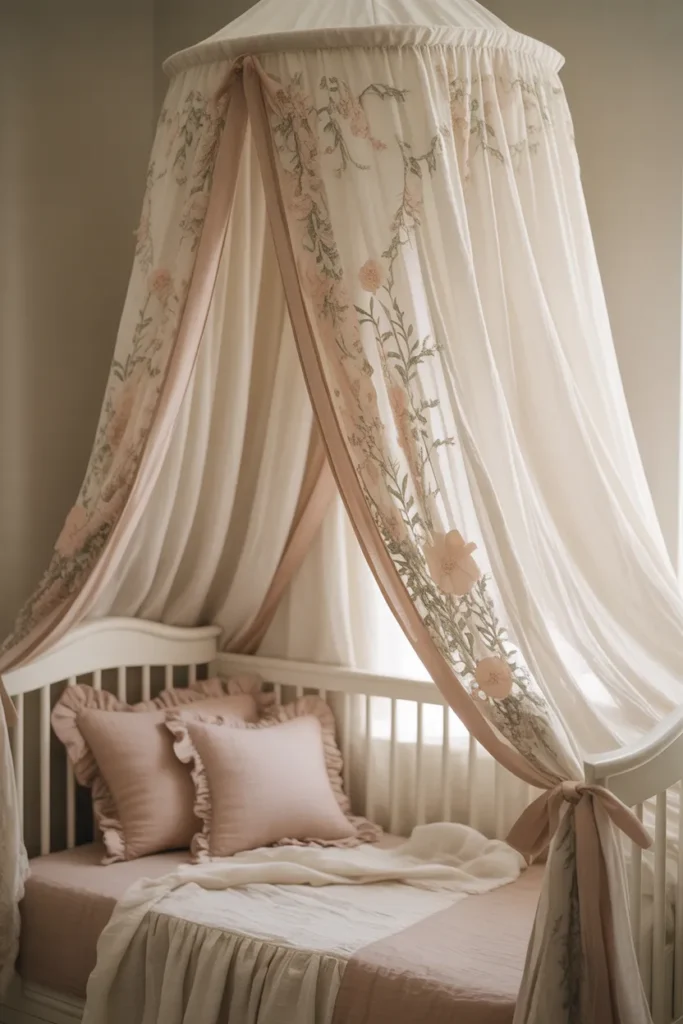 Floral Canopy over the Crib