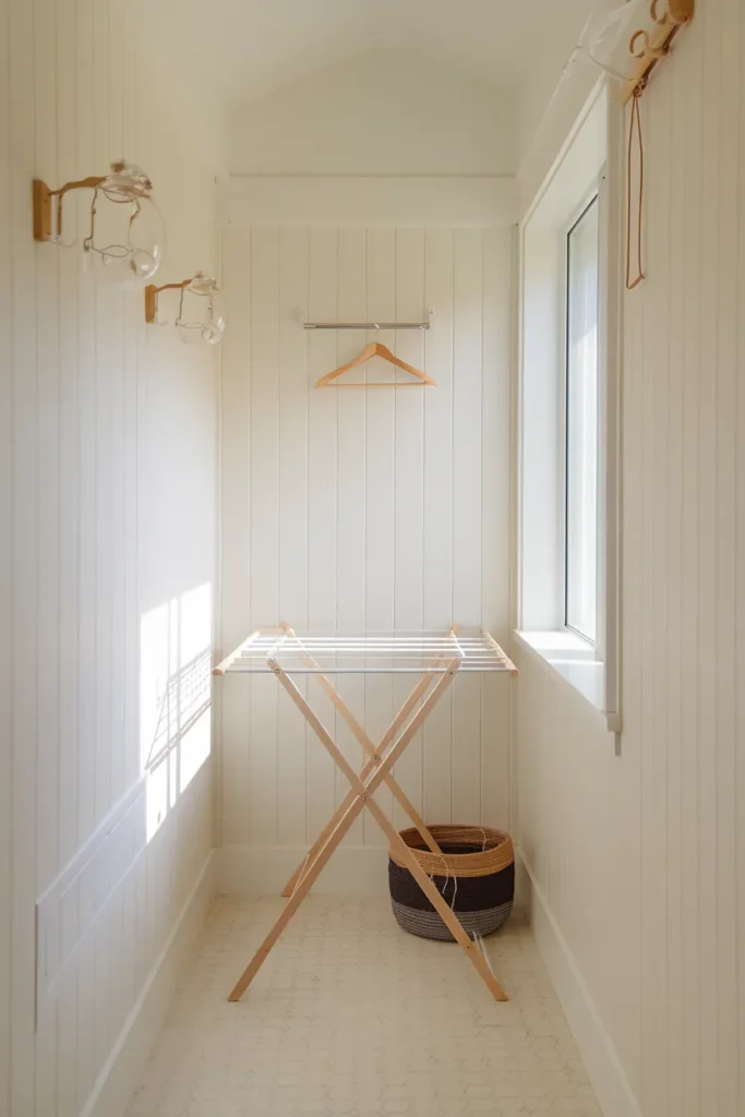 Fold-Down Drying Rack for Tight Corners