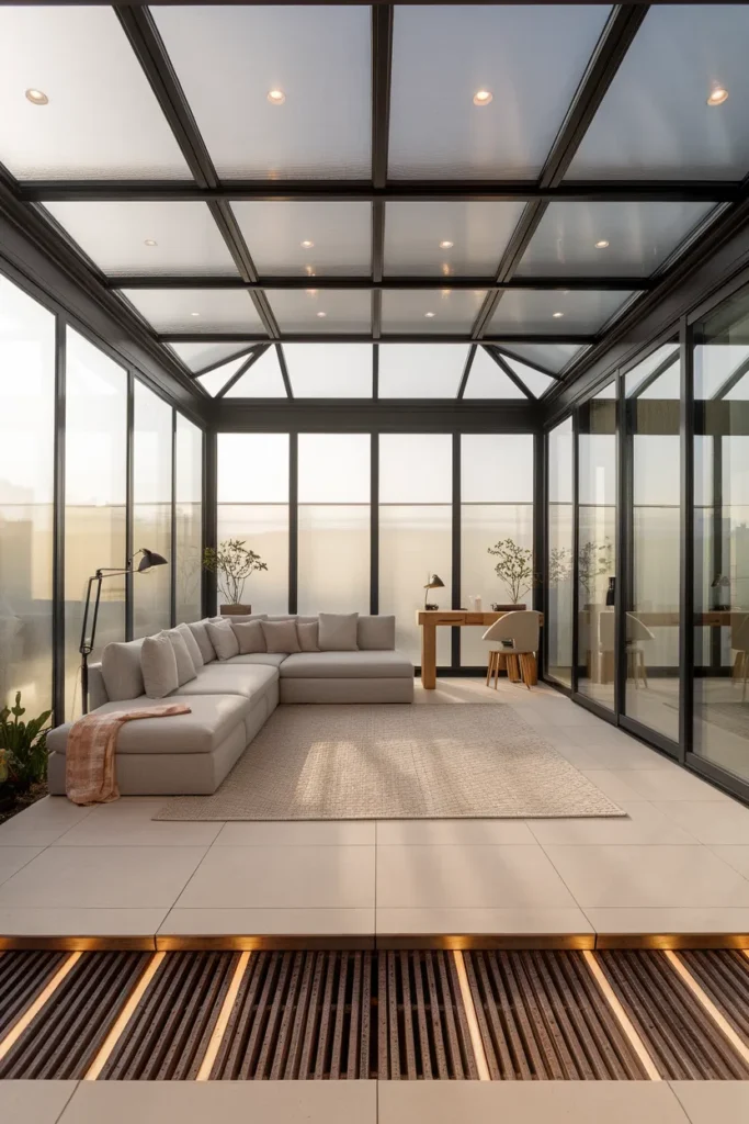 Four-Season Sunroom with Smart Glass and Climate Control