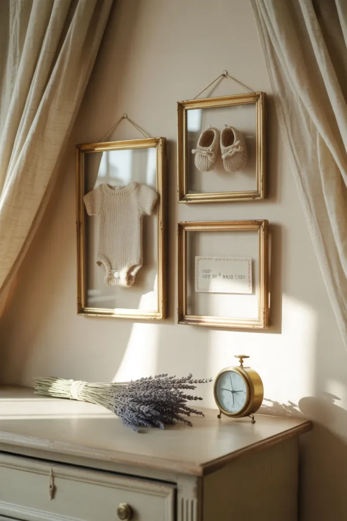 Framed Baby Clothes or Keepsakes Display