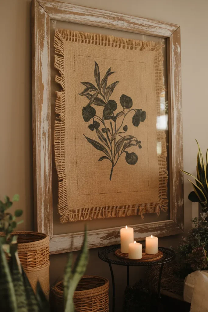 Framed Burlap Art