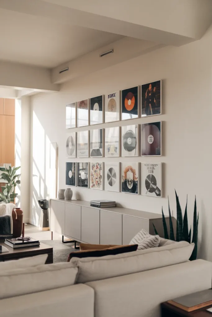 Frameless Album Art Wall For a Clean Modern Look