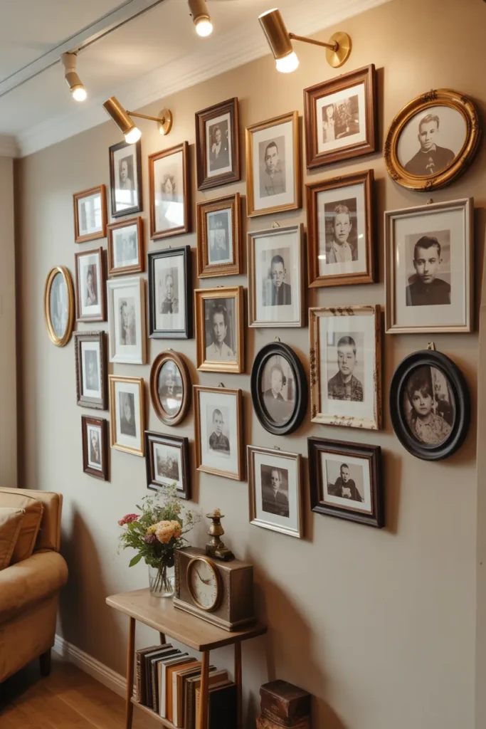 Gallery Wall of Old Family Photos