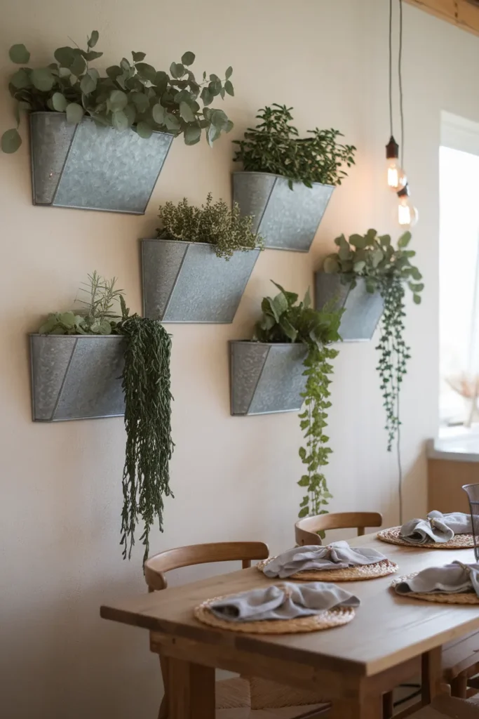 Galvanized Metal Wall Planters