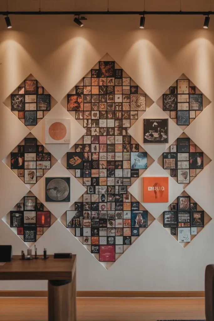 Geometric Album Wall Arrangement