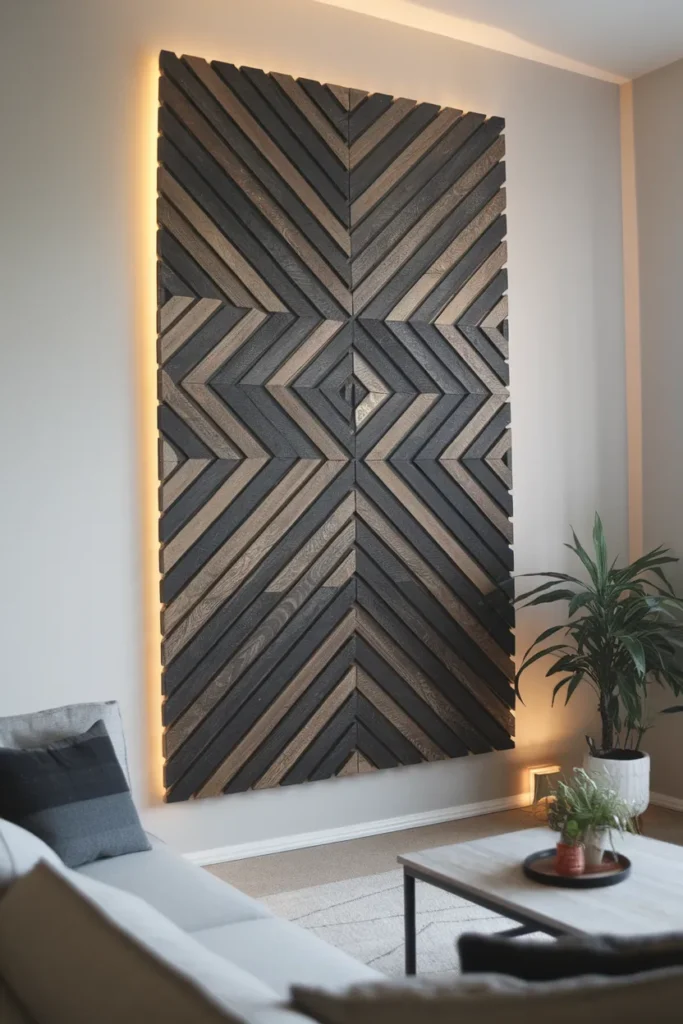 Geometric Wood Art Panel