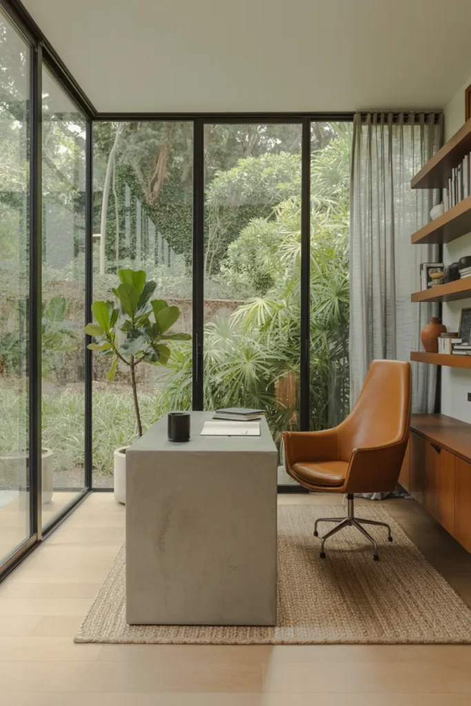 Glass Walls with Garden Views – Nature-Facing Modern Luxury Office