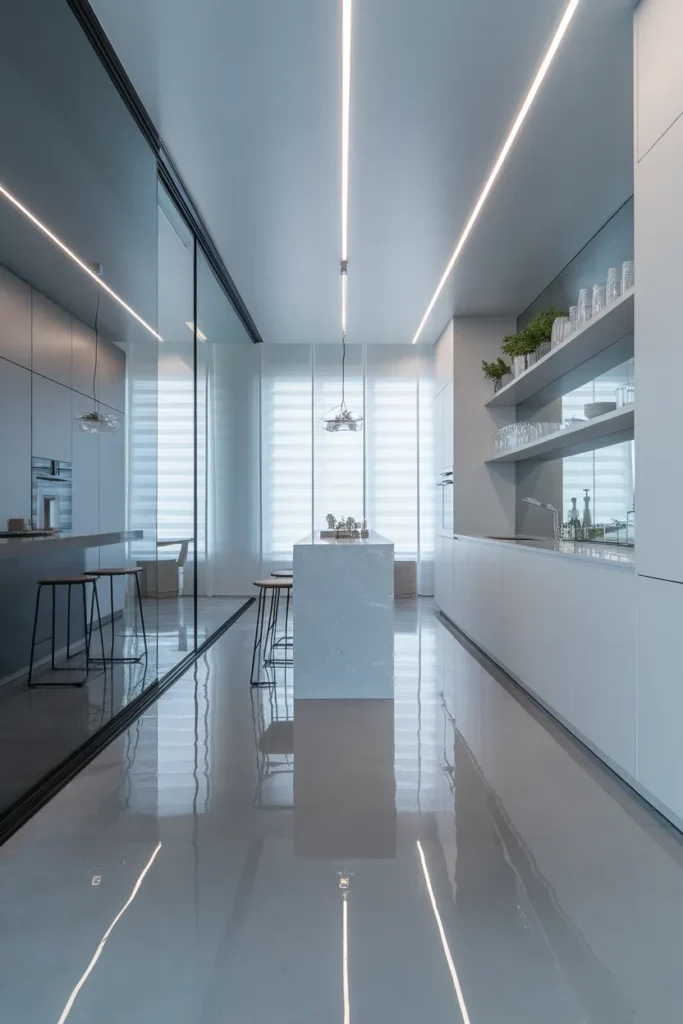 Glossy Concrete Floors for a Contemporary Finish