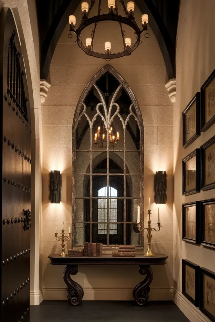 15 Gothic Wall Art Ideas That Turn Dark Spaces Into Dramatic Masterpieces 3 Gothic Cathedral Window Mirrors