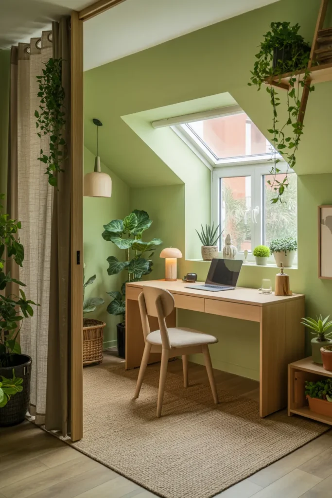 Green Oasis Attic Workspace