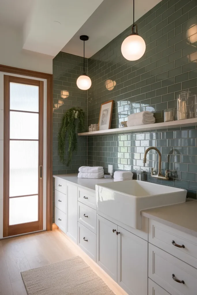 Green Tile Inspiration for Laundry Walls