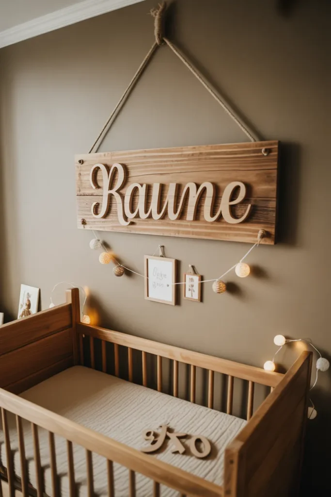 Handcrafted Wooden Name Sign