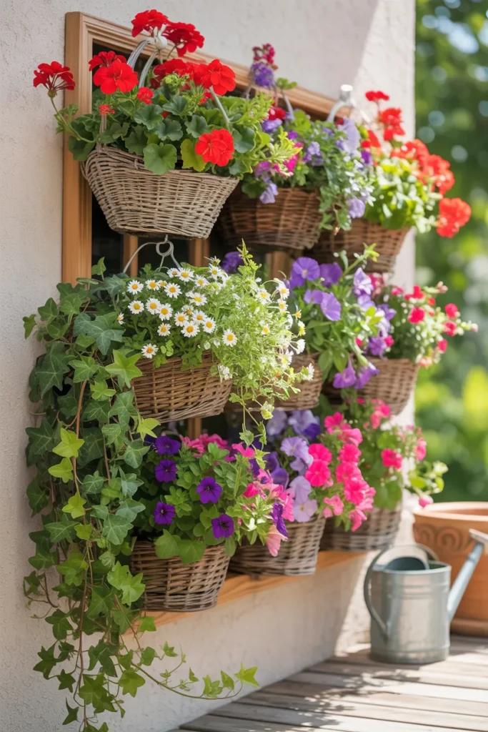 Hanging Basket Flower Wall