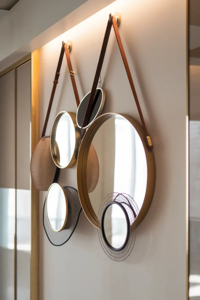 Hanging Mirror Art Cluster