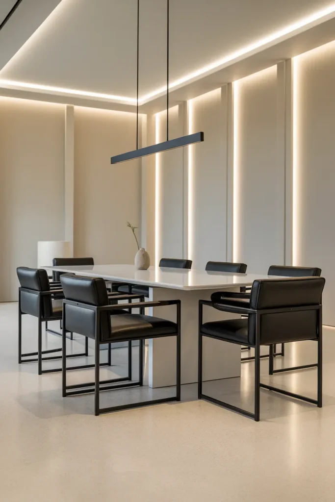 High-End Modern Minimalist Dining Space