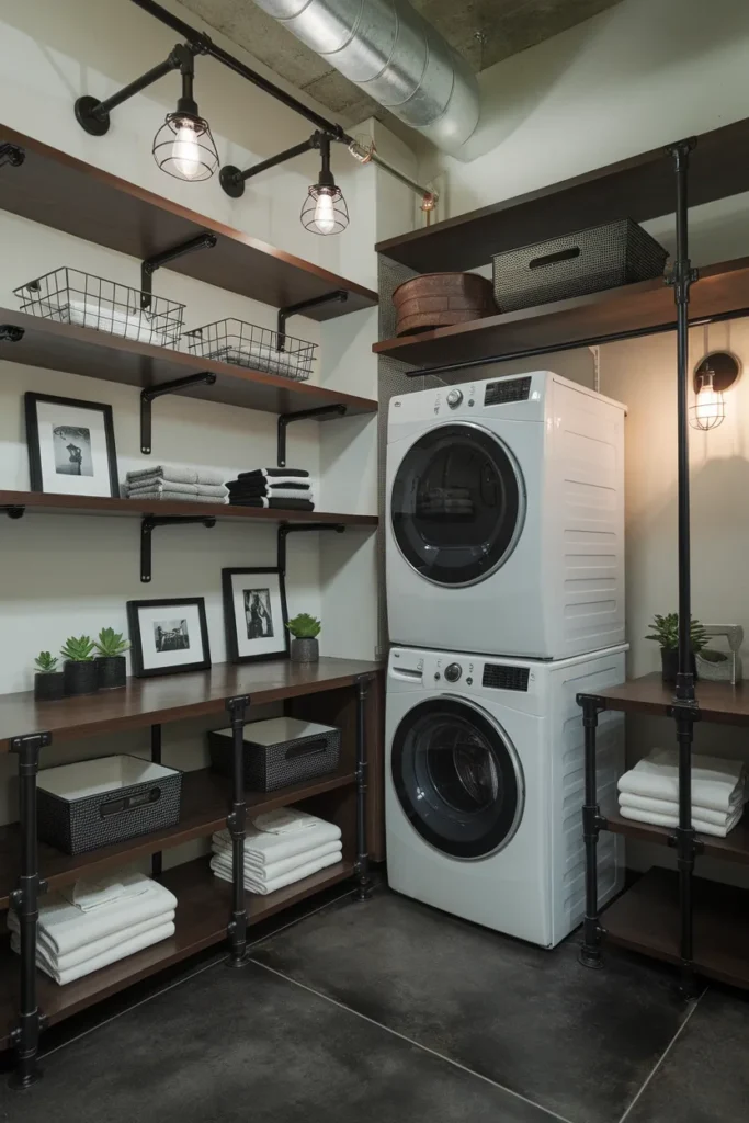 Industrial Chic Laundry Corner