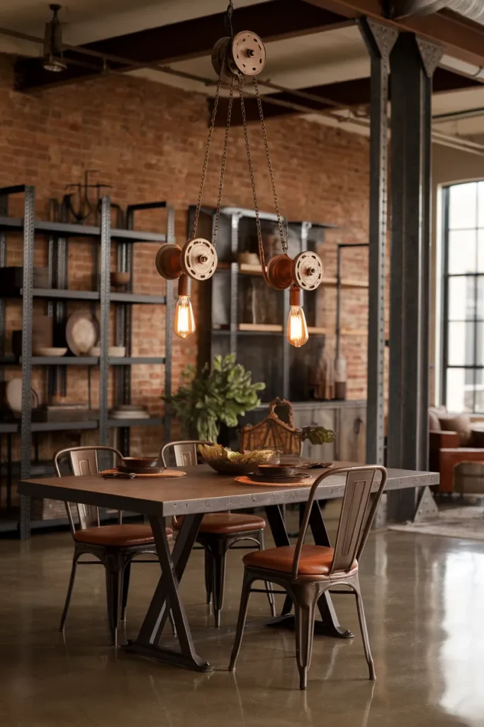 Industrial Pulley Pendant for Urban Edge