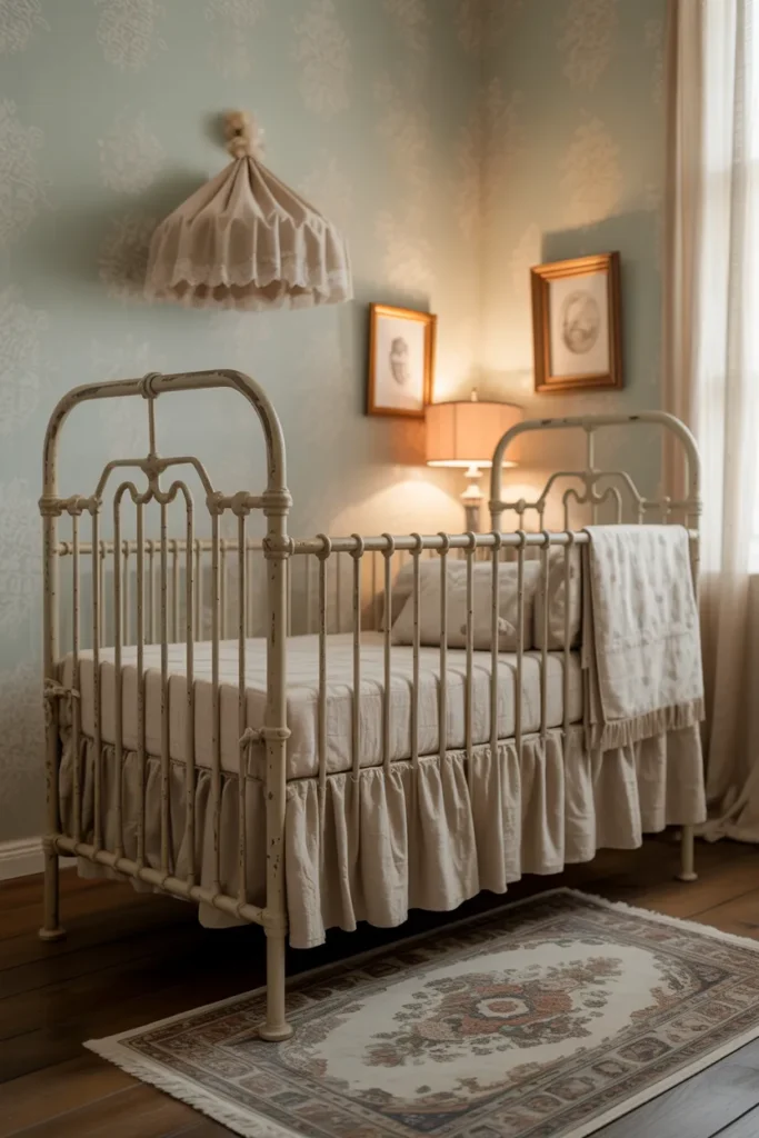 Iron Crib with Curved Detailing