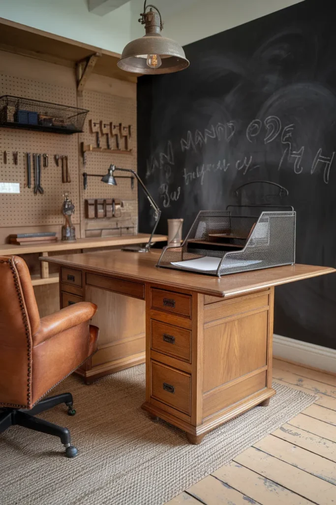 25 Vintage Home Office Ideas That Turn Work Into a Timeless Experience 19 Iron Desk Organizers and Paper Trays