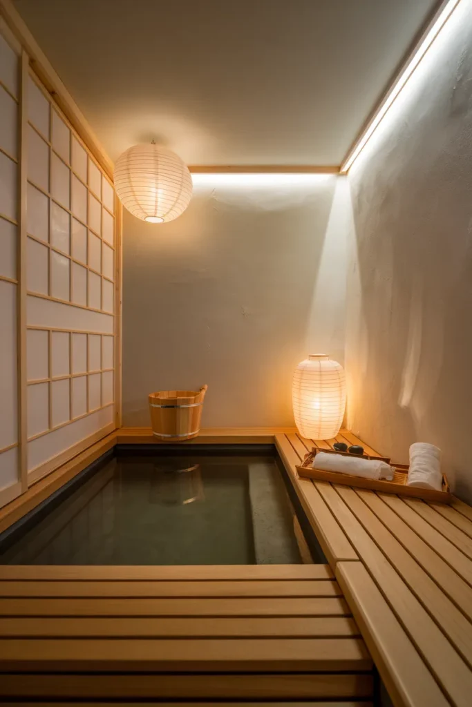 Japanese-Inspired Onsen Bath Area