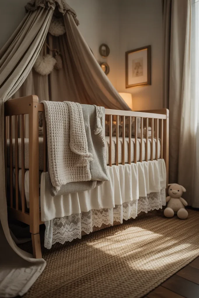 Lace Crib Skirt and Layered Textures