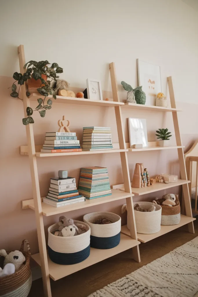 Ladder Shelf for Whimsical Nursery Storage