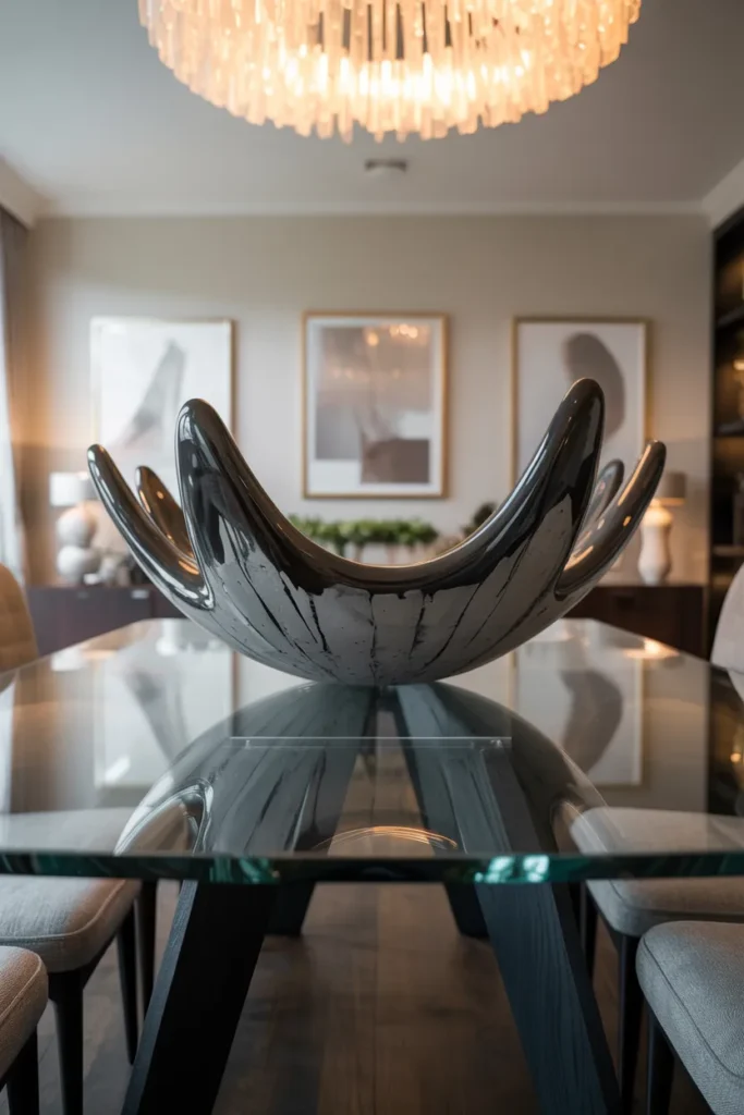Glass Dining Table Decor Ideas That Transform Any Dining Room In Minutes 18 Large Statement Bowl That Anchors the Space