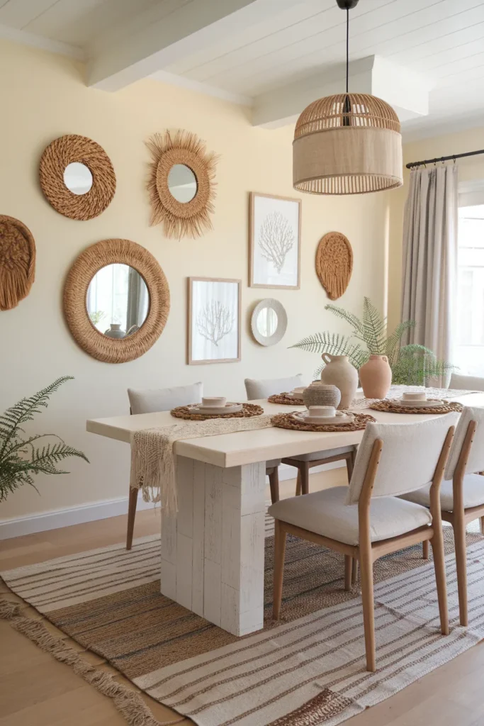 30 Coastal Dining Room Ideas That Bring the Beach Straight Into Your Home 30 Layered Coastal Textiles For Depth